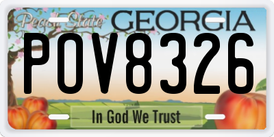 GA license plate POV8326