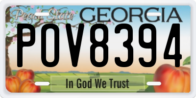 GA license plate POV8394