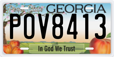 GA license plate POV8413