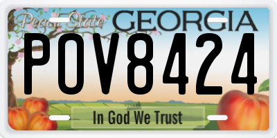 GA license plate POV8424