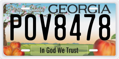GA license plate POV8478