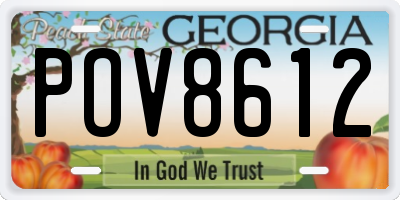 GA license plate POV8612