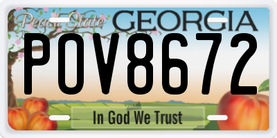 GA license plate POV8672