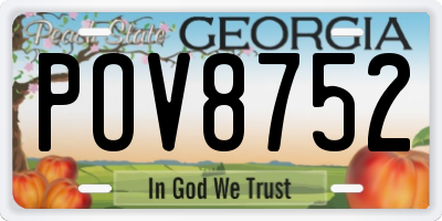 GA license plate POV8752