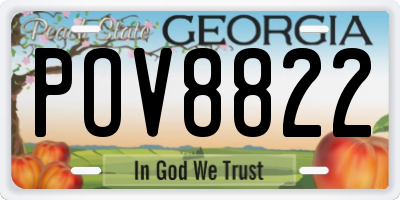 GA license plate POV8822