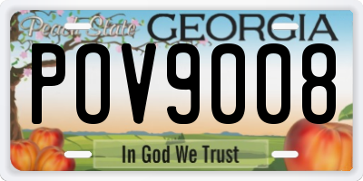 GA license plate POV9008