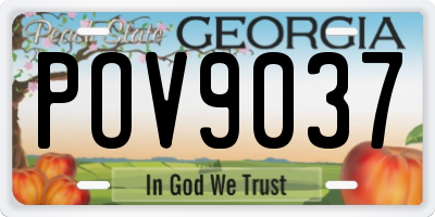 GA license plate POV9037