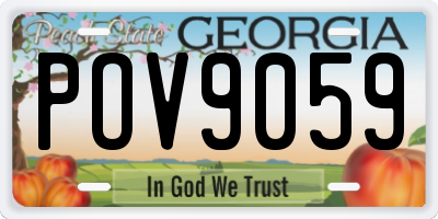 GA license plate POV9059