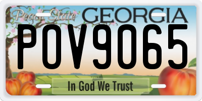 GA license plate POV9065