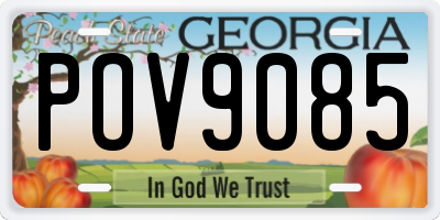 GA license plate POV9085