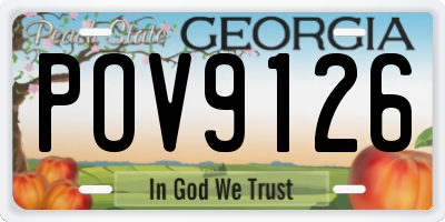GA license plate POV9126