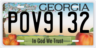 GA license plate POV9132