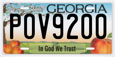 GA license plate POV9200