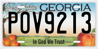 GA license plate POV9213