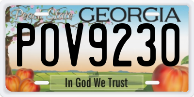 GA license plate POV9230