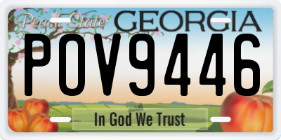 GA license plate POV9446