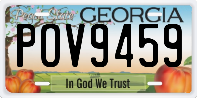 GA license plate POV9459