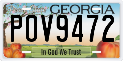 GA license plate POV9472