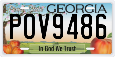 GA license plate POV9486