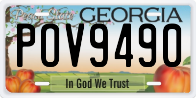 GA license plate POV9490