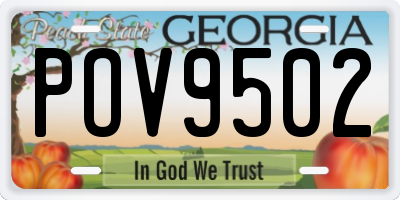 GA license plate POV9502