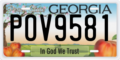 GA license plate POV9581