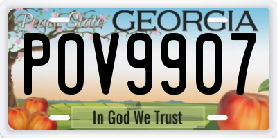 GA license plate POV9907