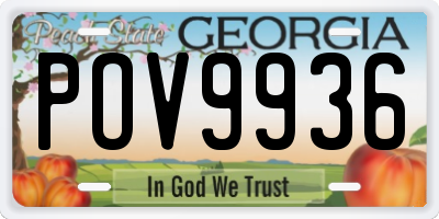 GA license plate POV9936
