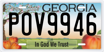GA license plate POV9946