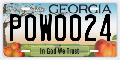 GA license plate POW0024
