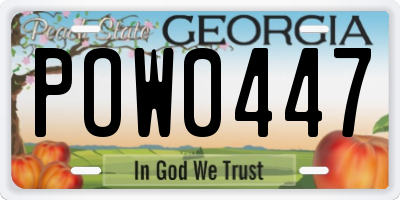 GA license plate POW0447