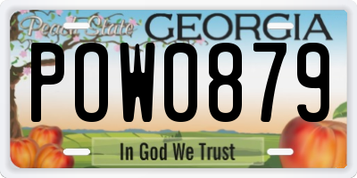 GA license plate POW0879