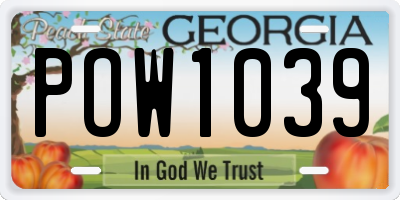 GA license plate POW1039