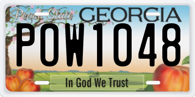 GA license plate POW1048