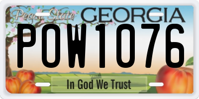 GA license plate POW1076