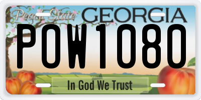 GA license plate POW1080