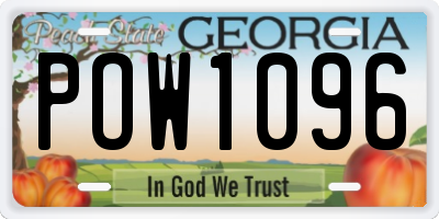 GA license plate POW1096