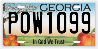 GA license plate POW1099