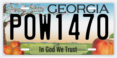 GA license plate POW1470