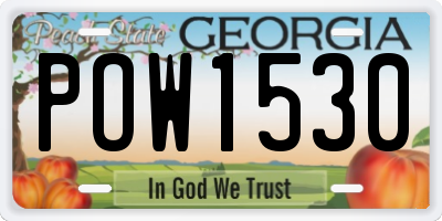 GA license plate POW1530