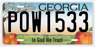 GA license plate POW1533