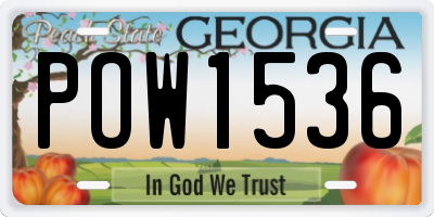 GA license plate POW1536