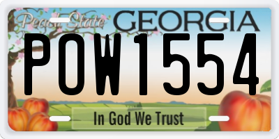 GA license plate POW1554