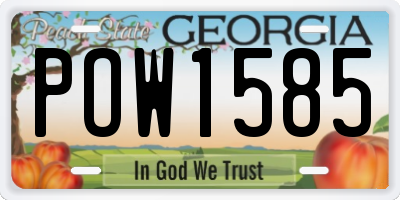 GA license plate POW1585