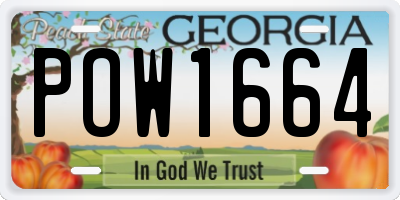 GA license plate POW1664