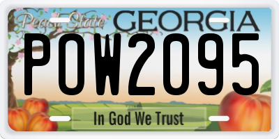 GA license plate POW2095