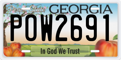 GA license plate POW2691