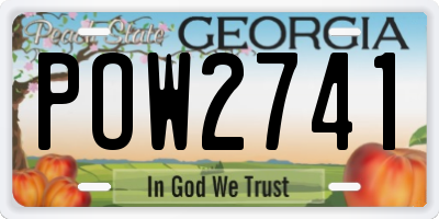 GA license plate POW2741