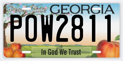 GA license plate POW2811
