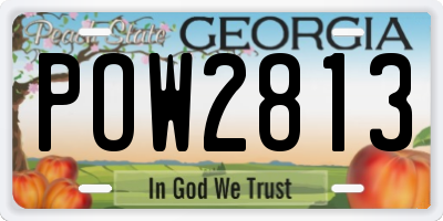 GA license plate POW2813